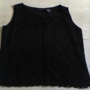 Vtg Liz Claiborn Black Lace Vest